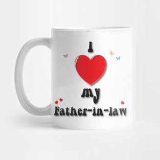 I love my father in law - heart doodle hand drawn design Mug